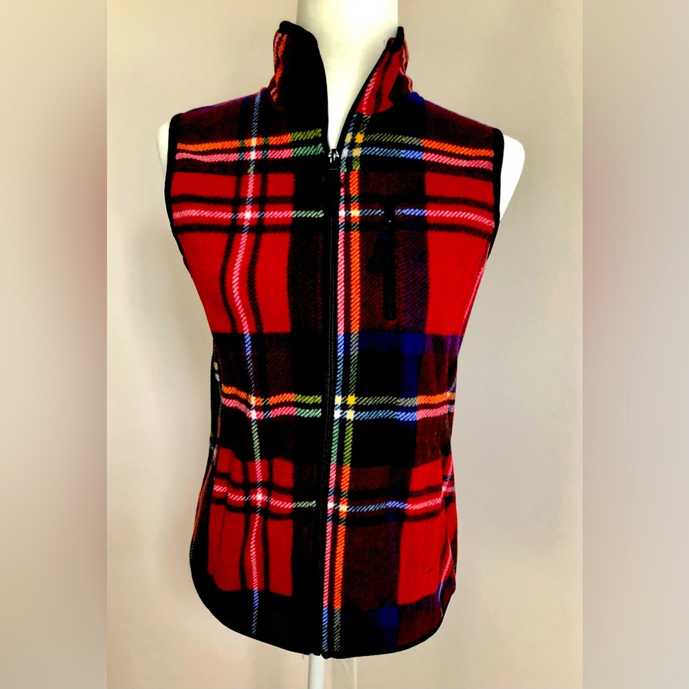 Nautica Women’s Plaid Fleece Vest Small
